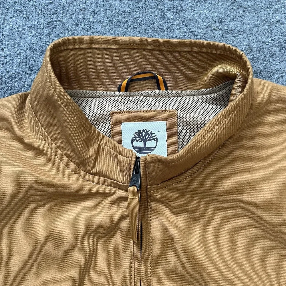 Timberland Heritage Workwear Bomber Jacket Mens XL Wheat Tan Canvas Full Zip